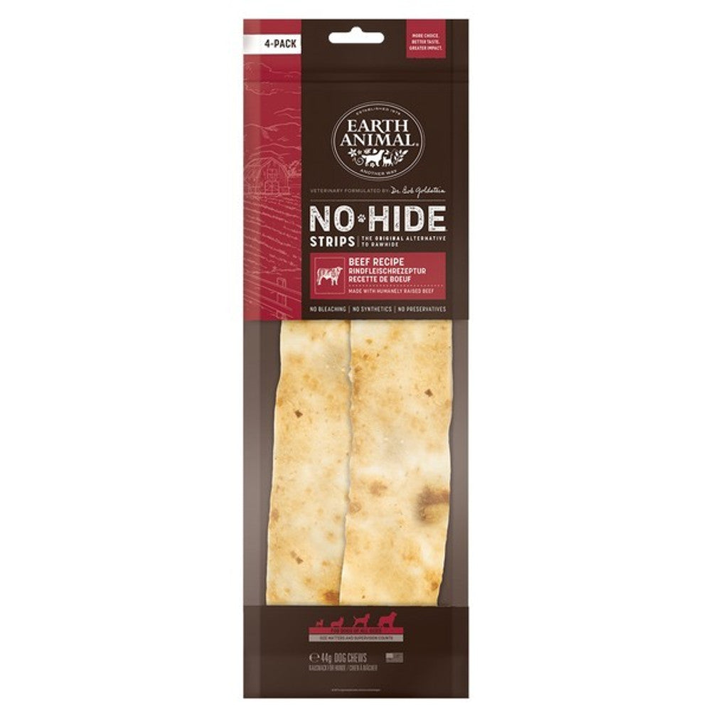 Earth Animal No-Hide Beef Strips (4 Pack, 44g)