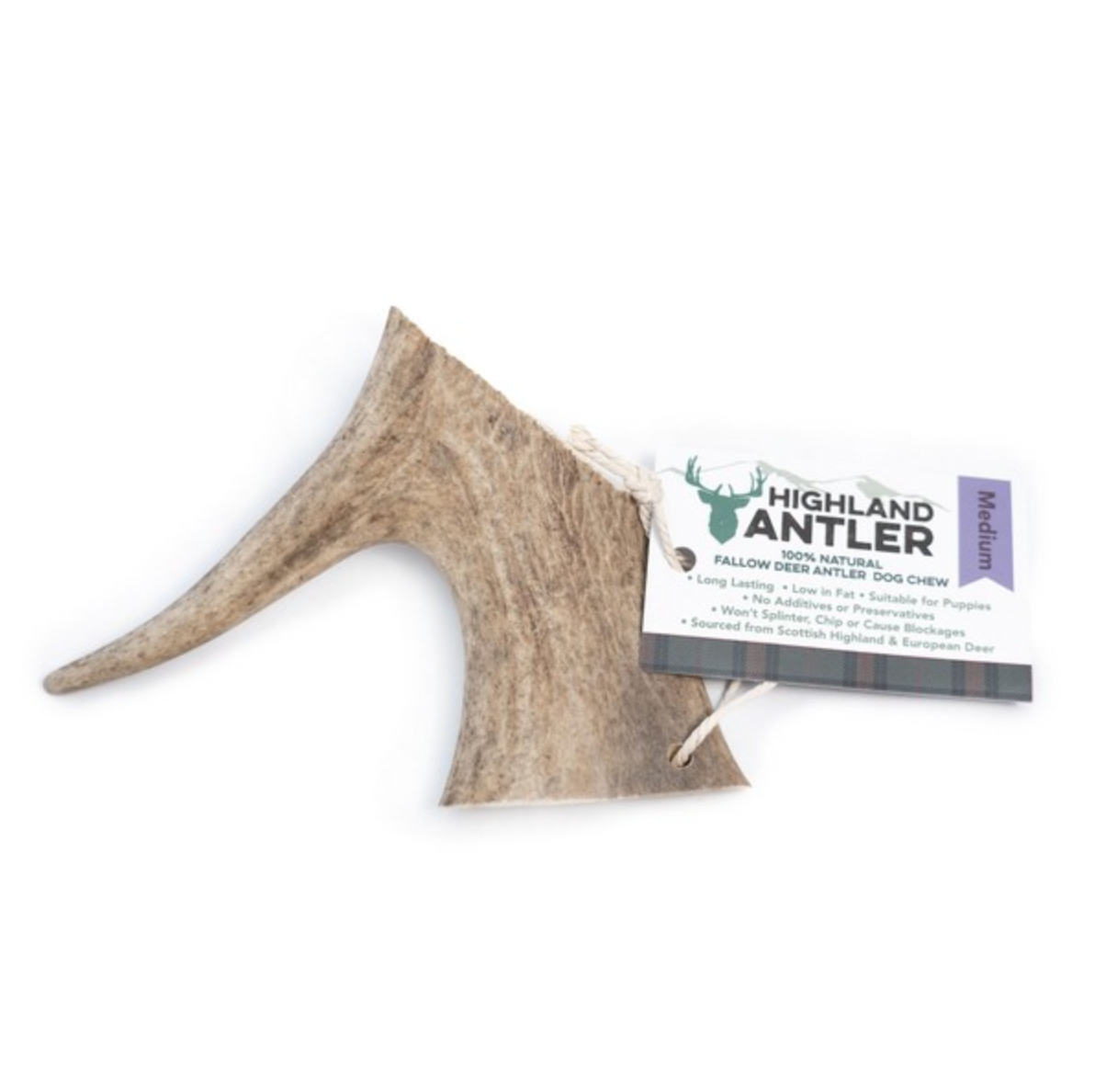 Highland Antler Natural Fallow Deer Chew (Various Sizes)