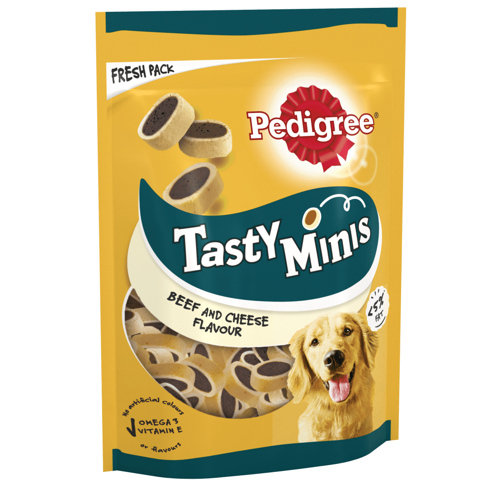 Pedigree Tasty Minis Dog Treats Nibbles with Beef & Cheese (140g)