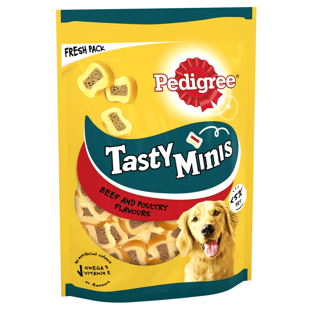 Pedigree Tasty Minis Dog Treats Nibbles with Beef & Poultry (140g)