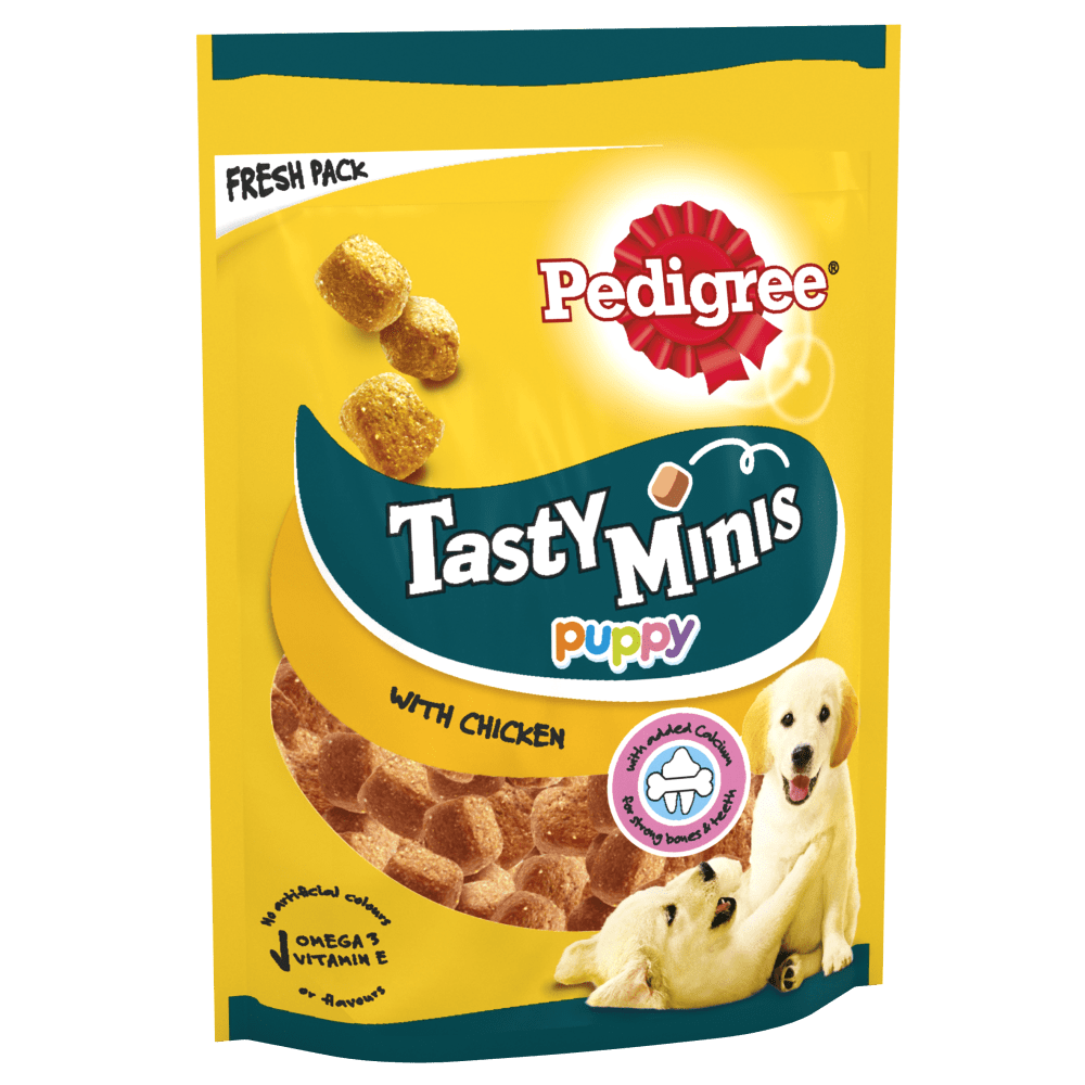 Pedigree Tasty Minis Puppy Treats Chewy Cubes with Chicken (125g)