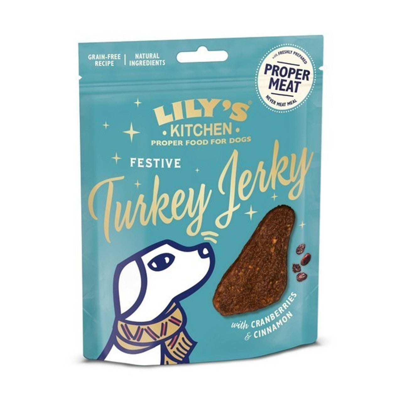 Lilys Kitchen Christmas Festive Turkey Jerky for Dogs (70g)