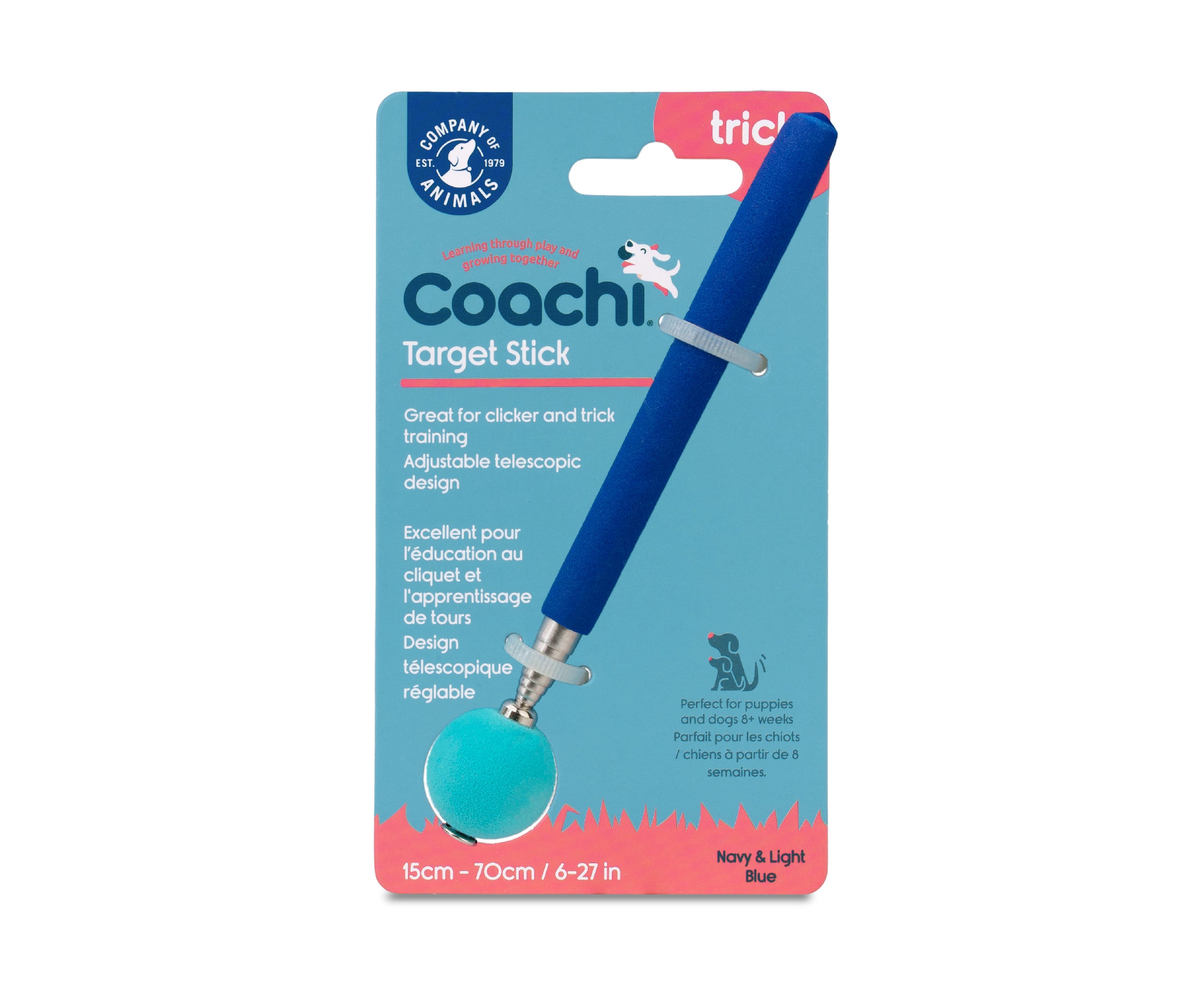 Coachi Dog Training Target Stick (Navy & Light Blue)