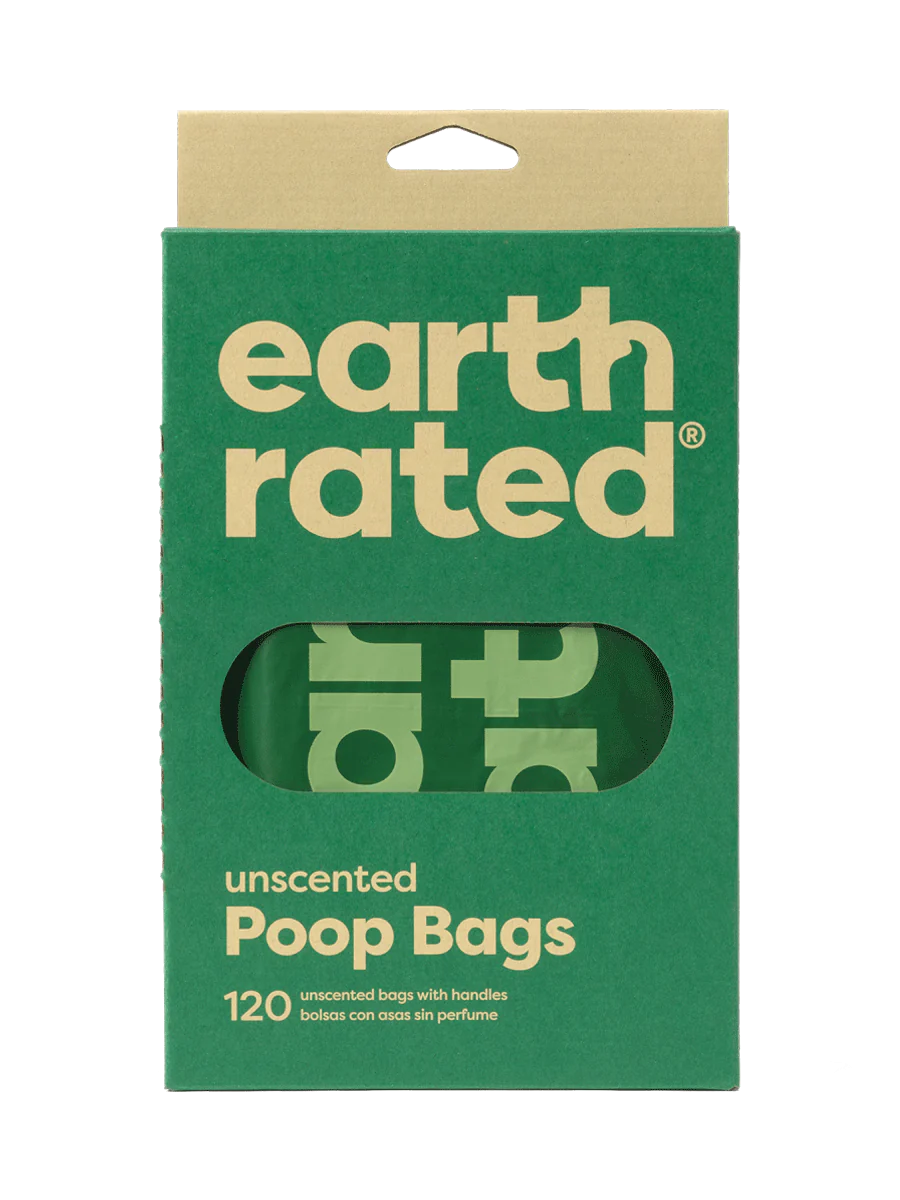Earth Rated Unscented Poop Bags with Handles (120 Bags)