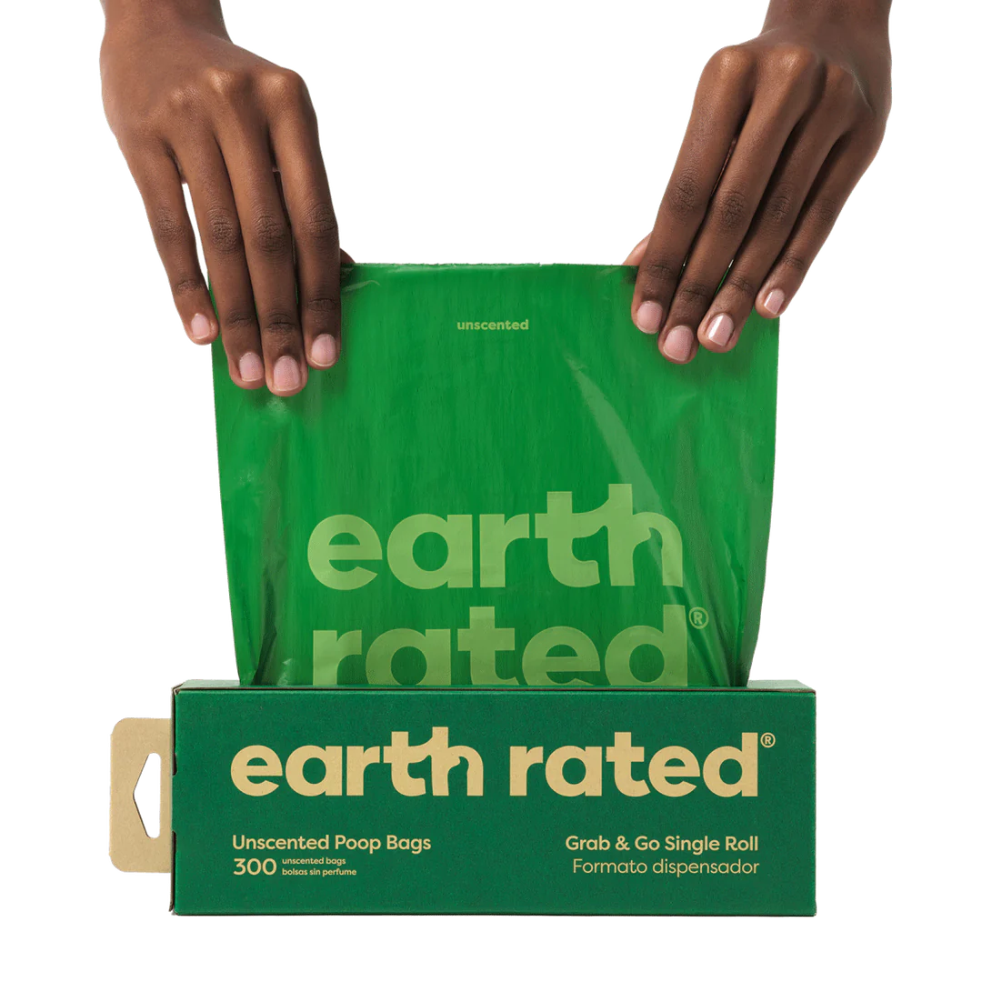 Earth Rated Unscented Poop Bags Single Roll Large (300 Bags)