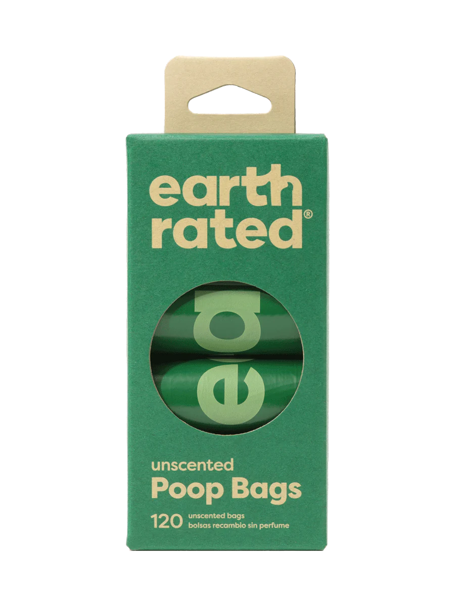 Earth Rated Unscented Poop Bags (8 Refill Rolls, 120 Bags)