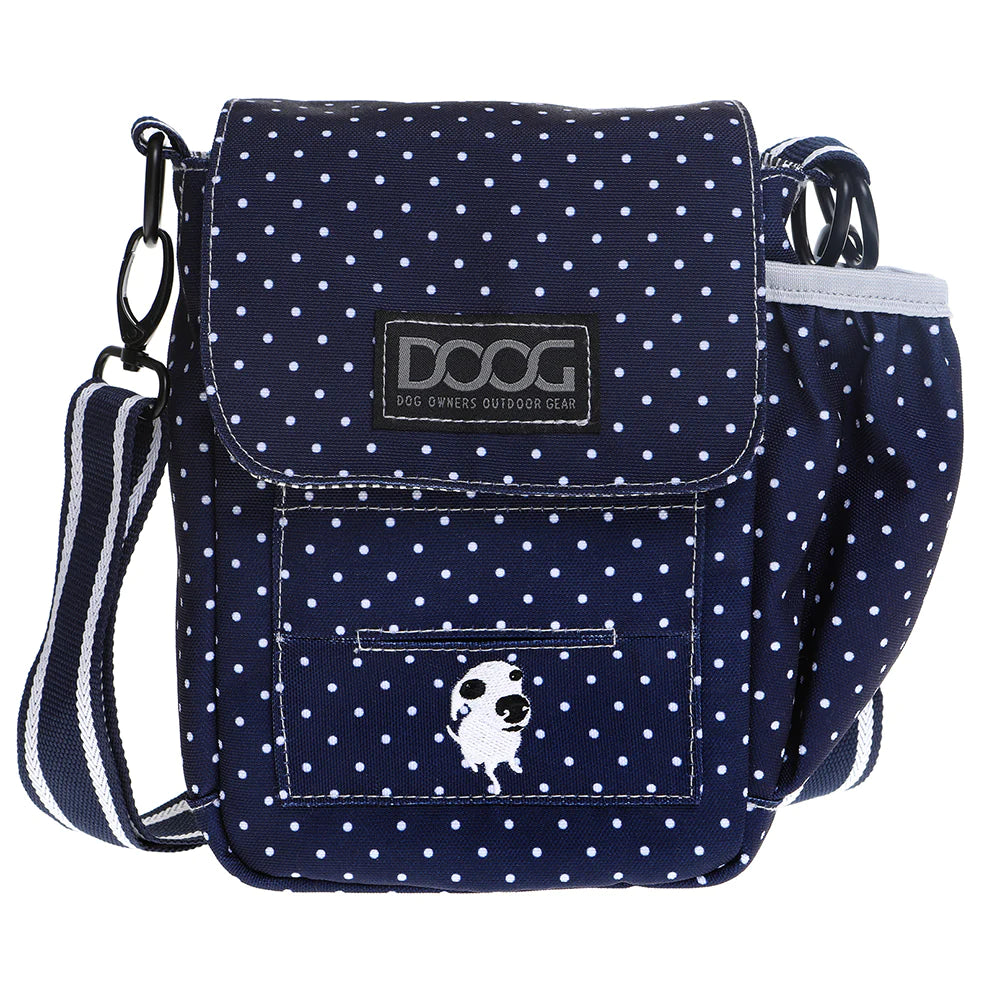 DOOG Shoulder Dog Walking Bag (Navy/Polka Dot)