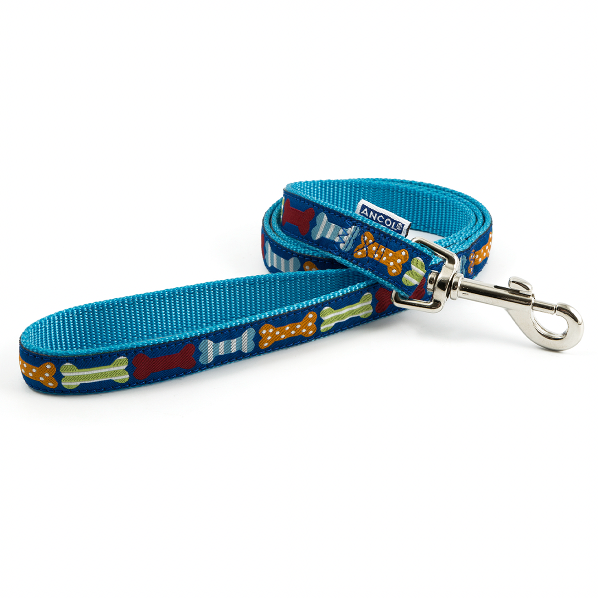 Ancol Nylon Blue Bone Dog Lead (1m)