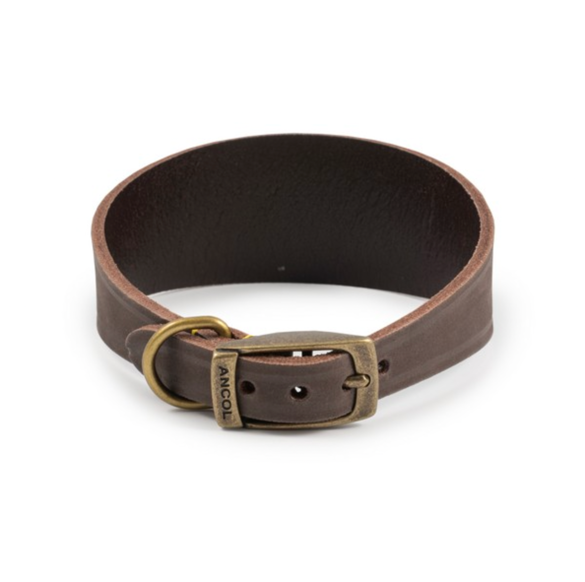 Ancol Timberwolf Leather Greyhound Whippet Collar Sable