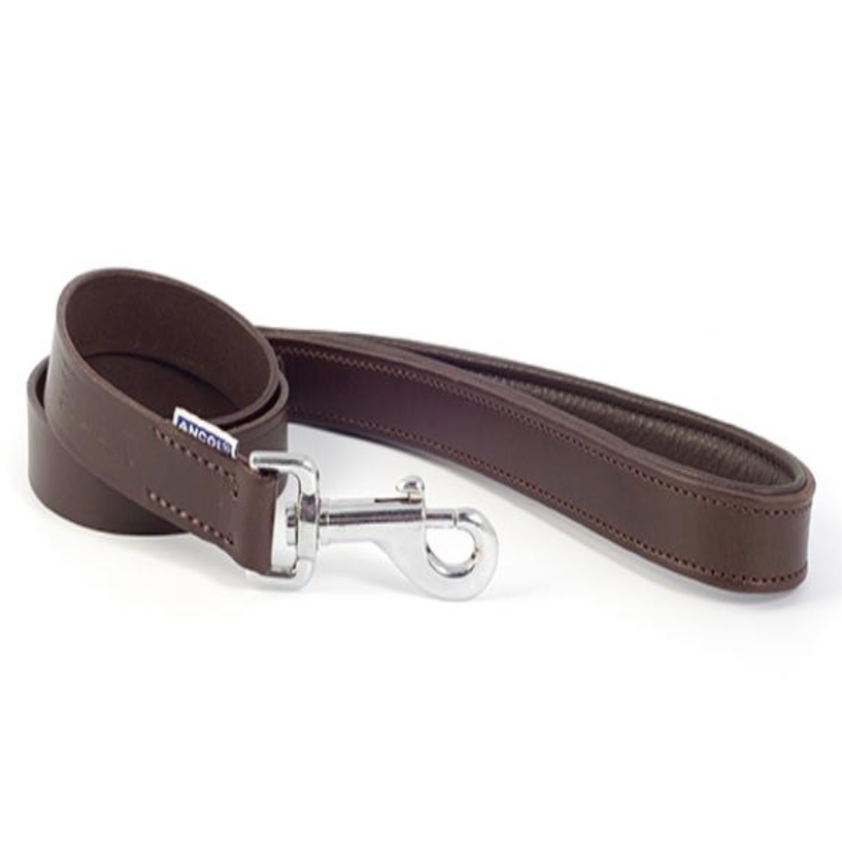 Ancol Vintage Leather Padded Lead Chestnut (1m x 22mm)