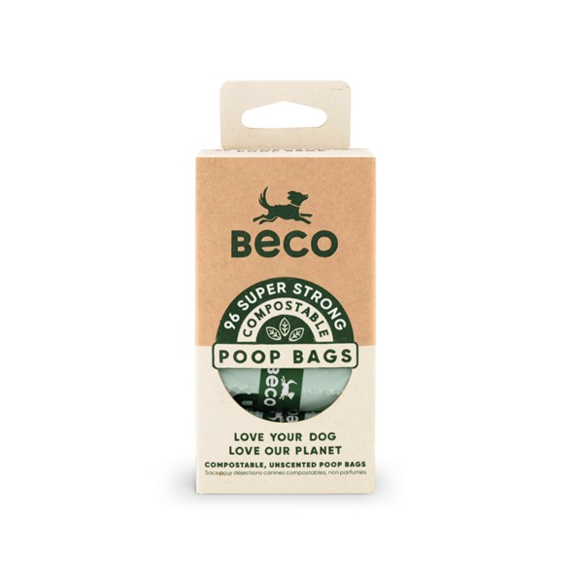 Beco Unscented Compostable Poop Bags (96 Pack)