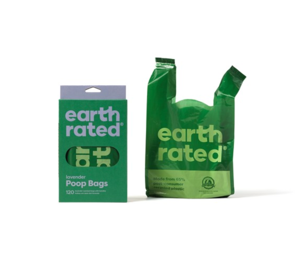 Earth Rated Lavender Scented Poop Bags Tie Handle Bags (120 Bags)