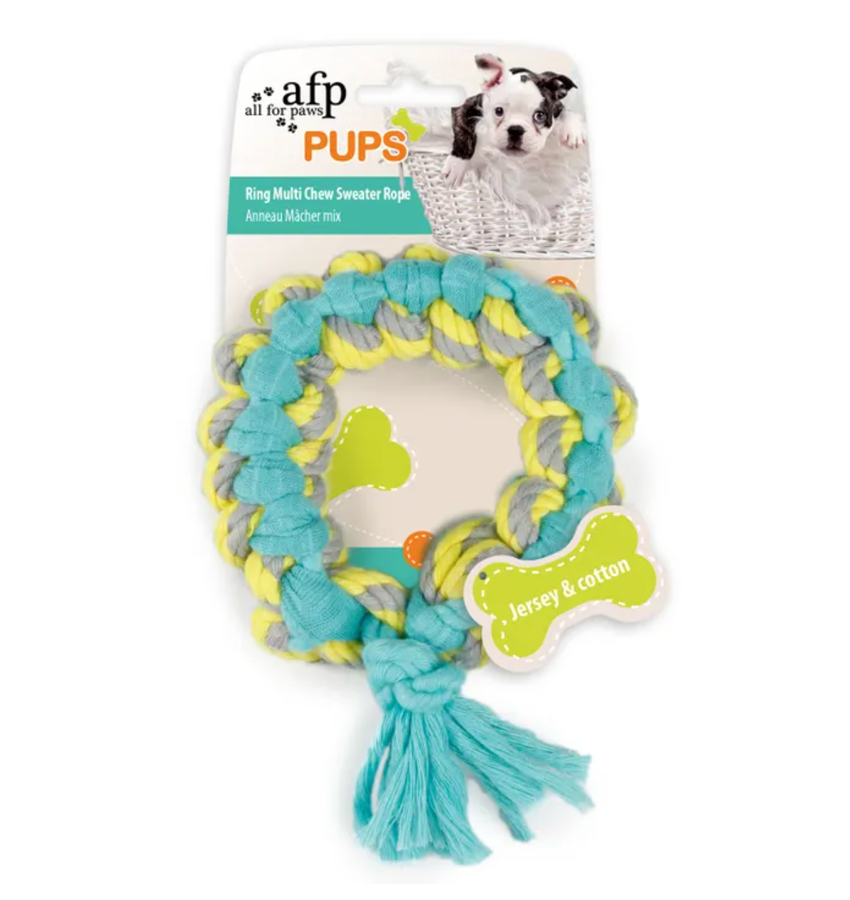 All For Paws Pups Ring Multi-Chew Sweater Rope