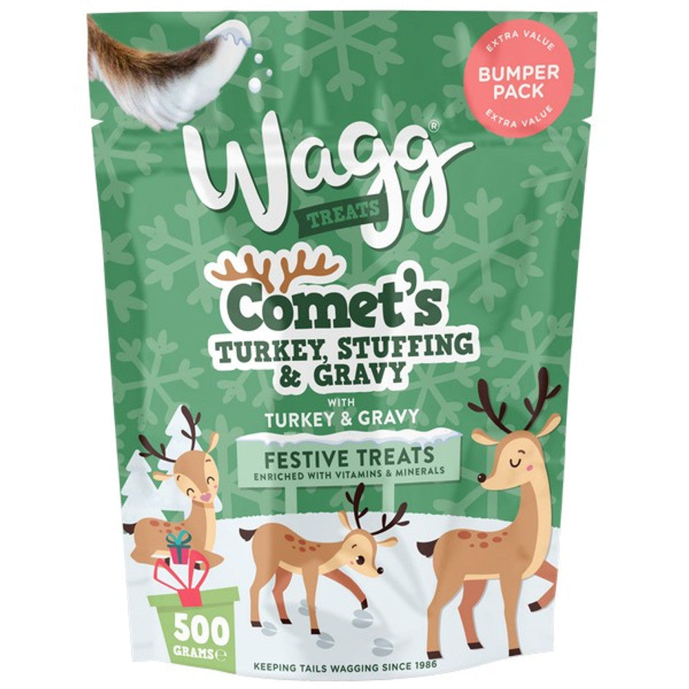 Wagg Comet's Turkey, Stuffing & Gravy Festive Dog Treats Bumper Pack (500g)