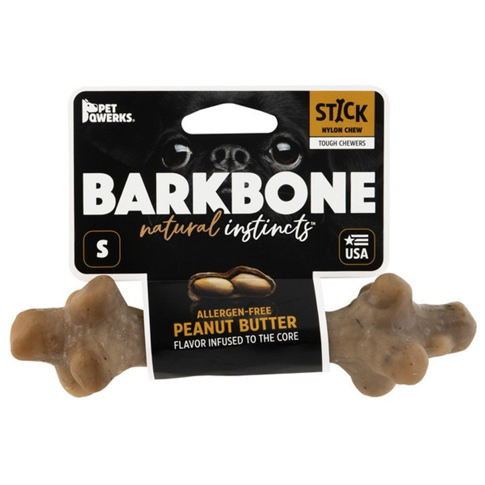 Pet Qwerks Barkbone Peanut Butter Stick Chew Toy (Small)