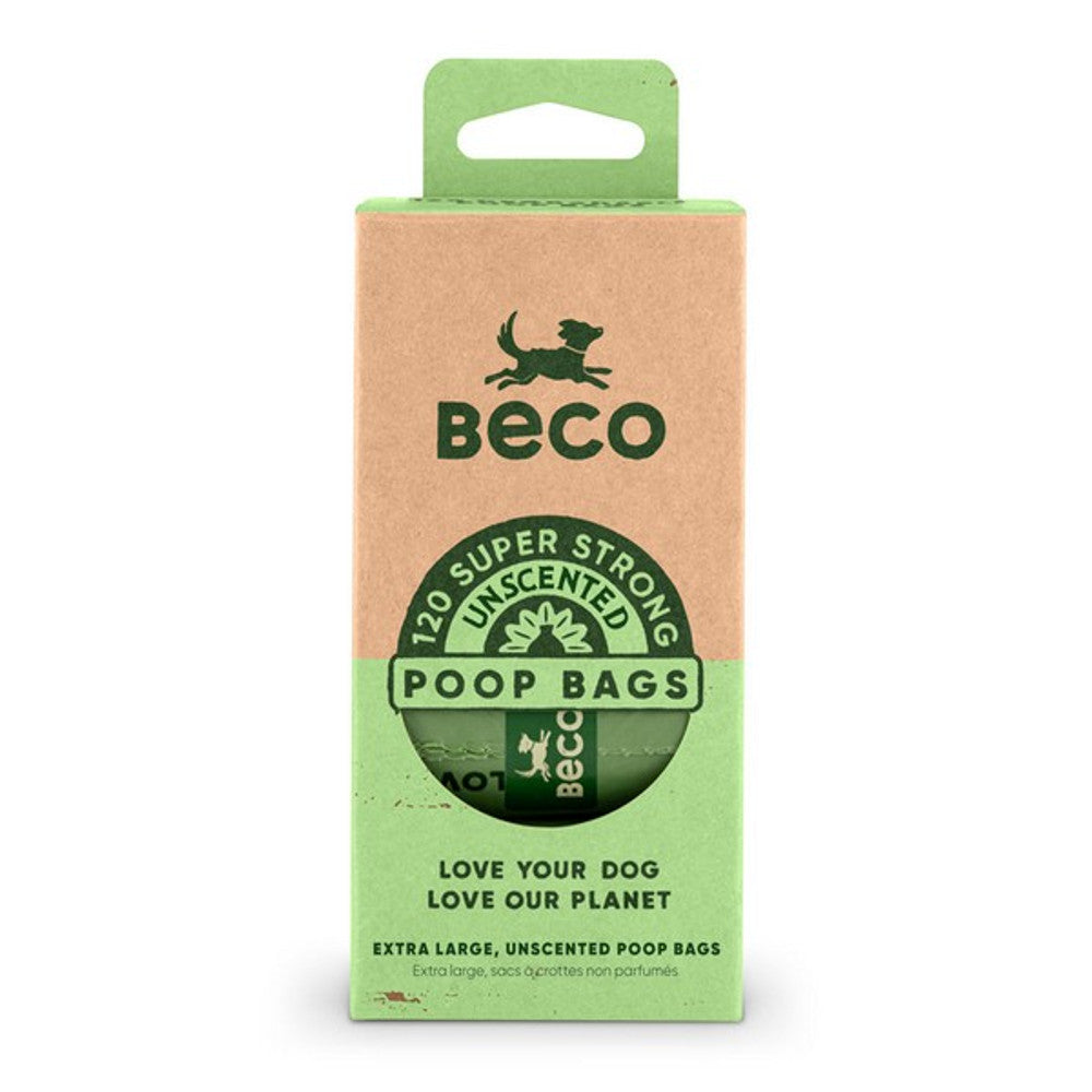Beco Extra Large Super Strong Unscented Poop Bags (120 Bags)