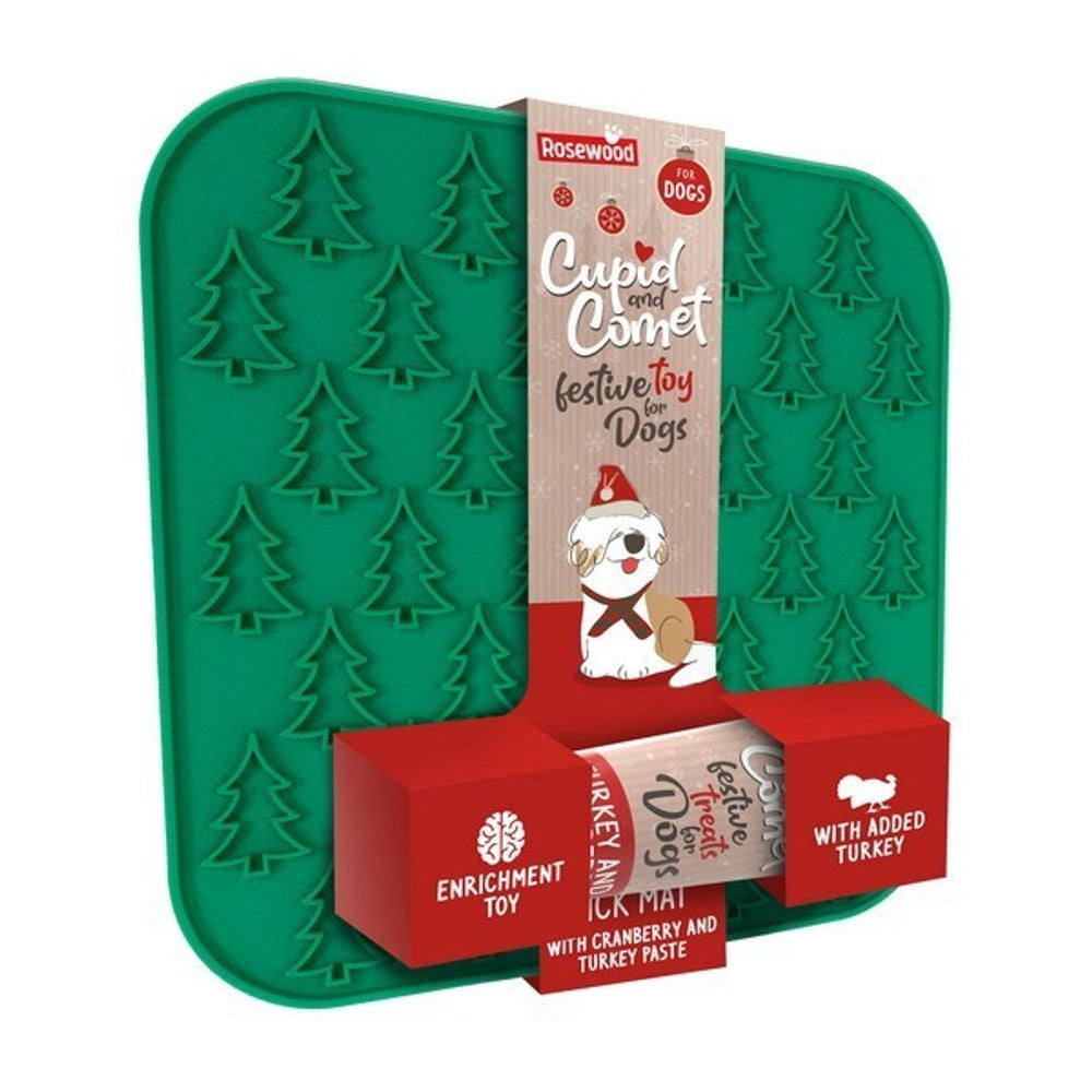 Cupid & Comet Christmas Lick Mat with Turkey & Cranberry Paste (75g)