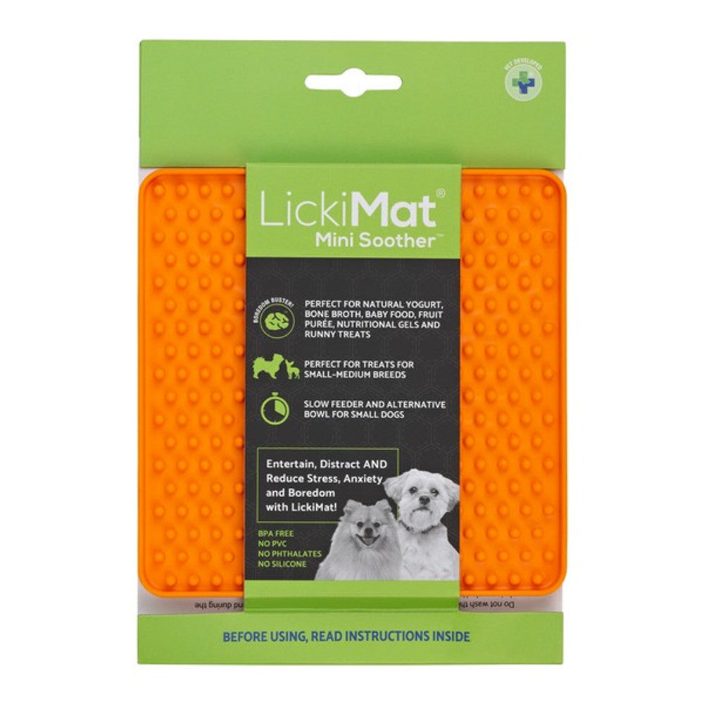 LickiMat Mini Soother Orange Dog (15cm)