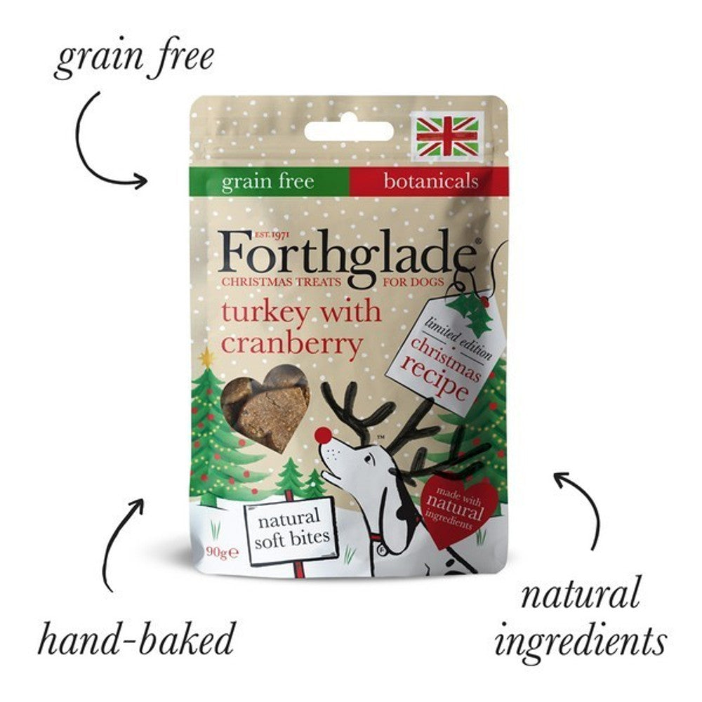 Forthglade Natural Christmas Soft Bites Turkey & Cranberry (90g)