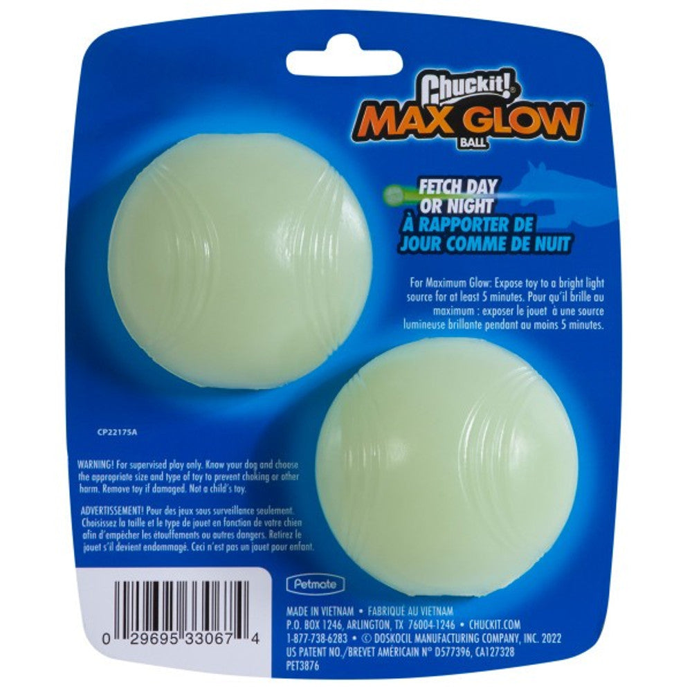 Chuckit! Max Glow Balls (2 Pack, Medium)