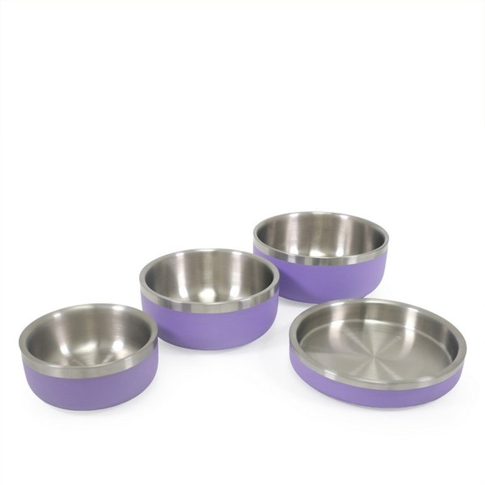 Rosewood Double Wall Stainless Steel Bowl Lilac (Various Sizes)