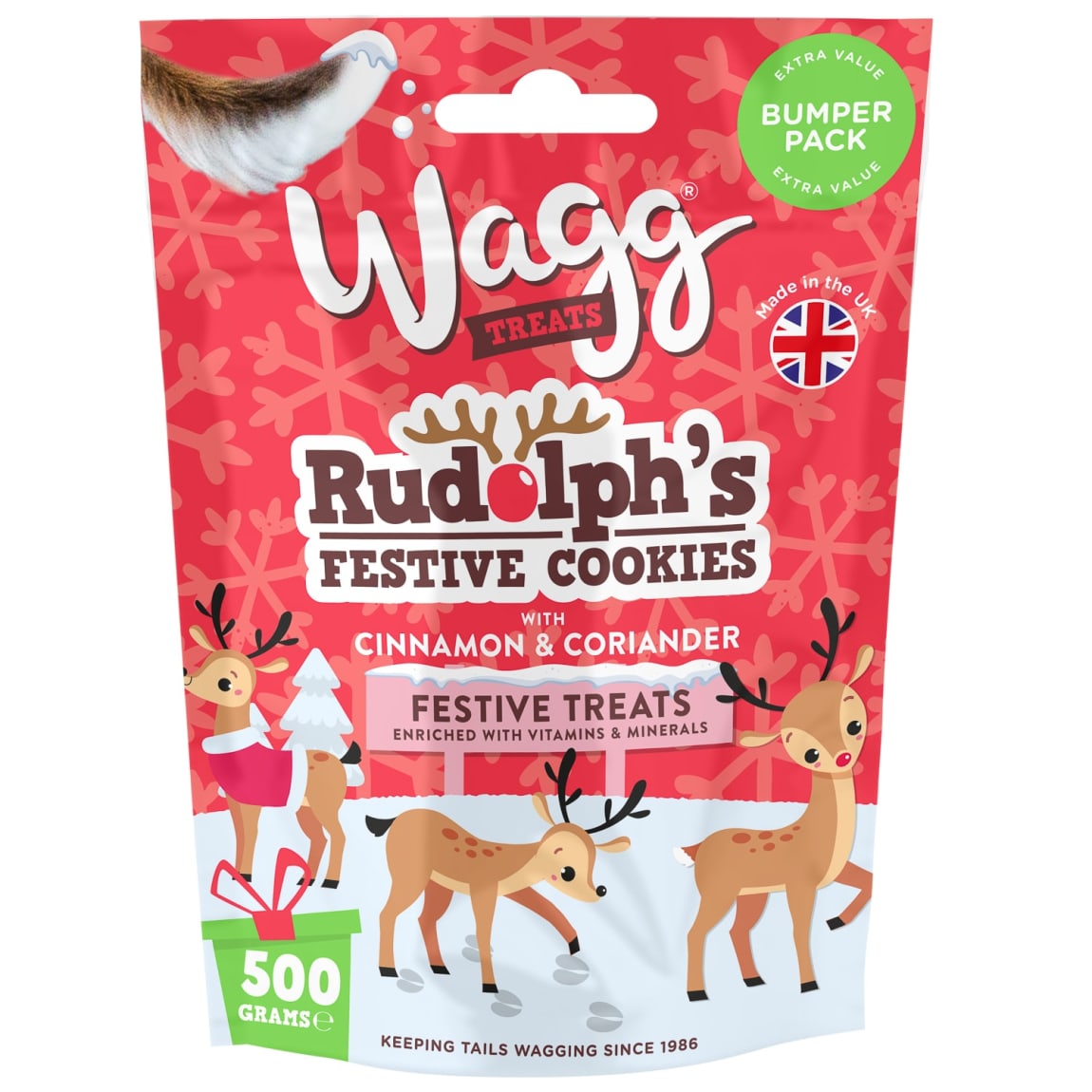 Wagg Rudolph's Cinnamon & Coriander Festive Dog Treats Bumper Pack (500g)