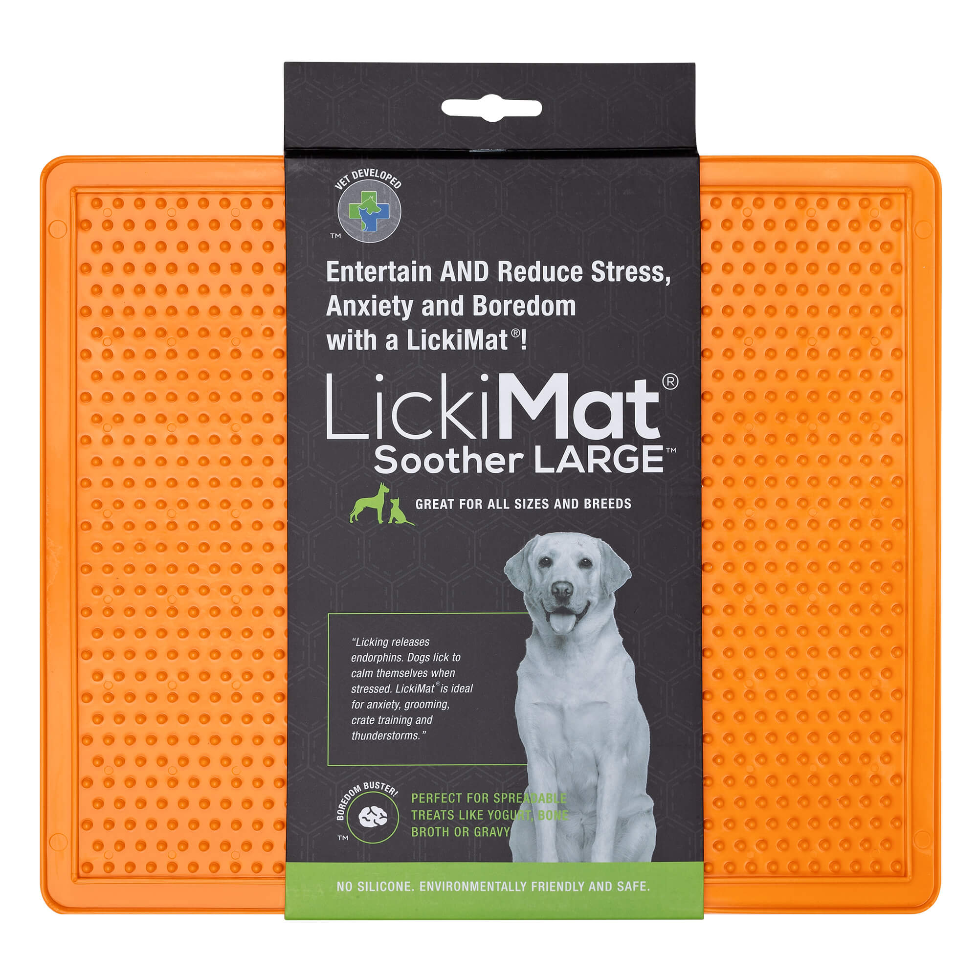 LickiMat Soother X-Large (Orange, 30cm)