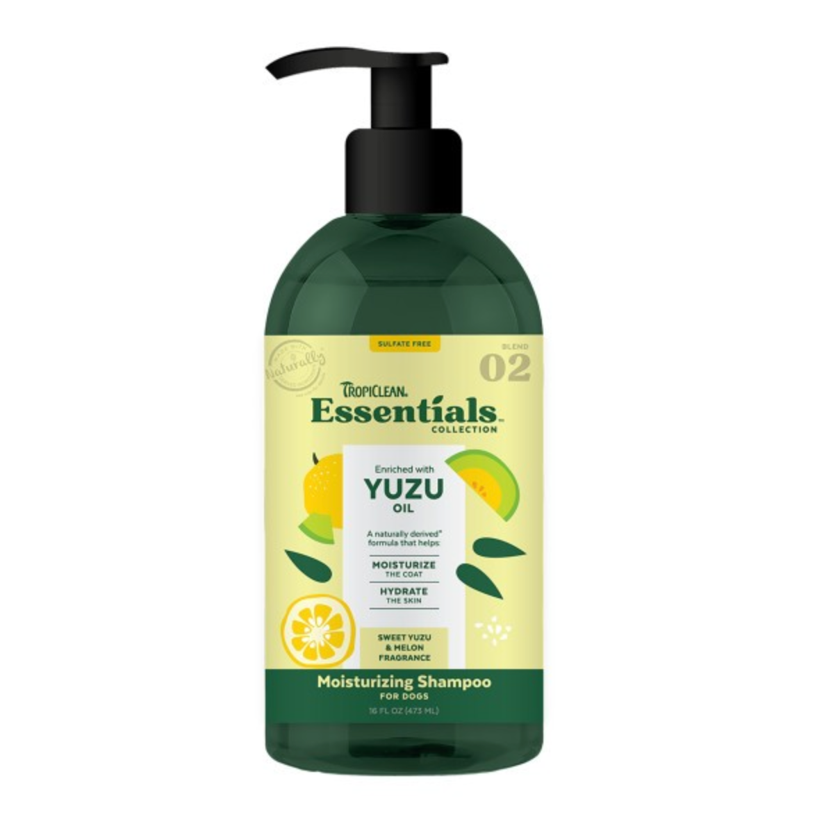 TropiClean Essentials Yuzu Fruit Shampoo for Dogs (473ml)