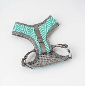 Hugo & Hudson Herringbone Tweed Dog Harness (Aqua) - Pet's Play Toy Store