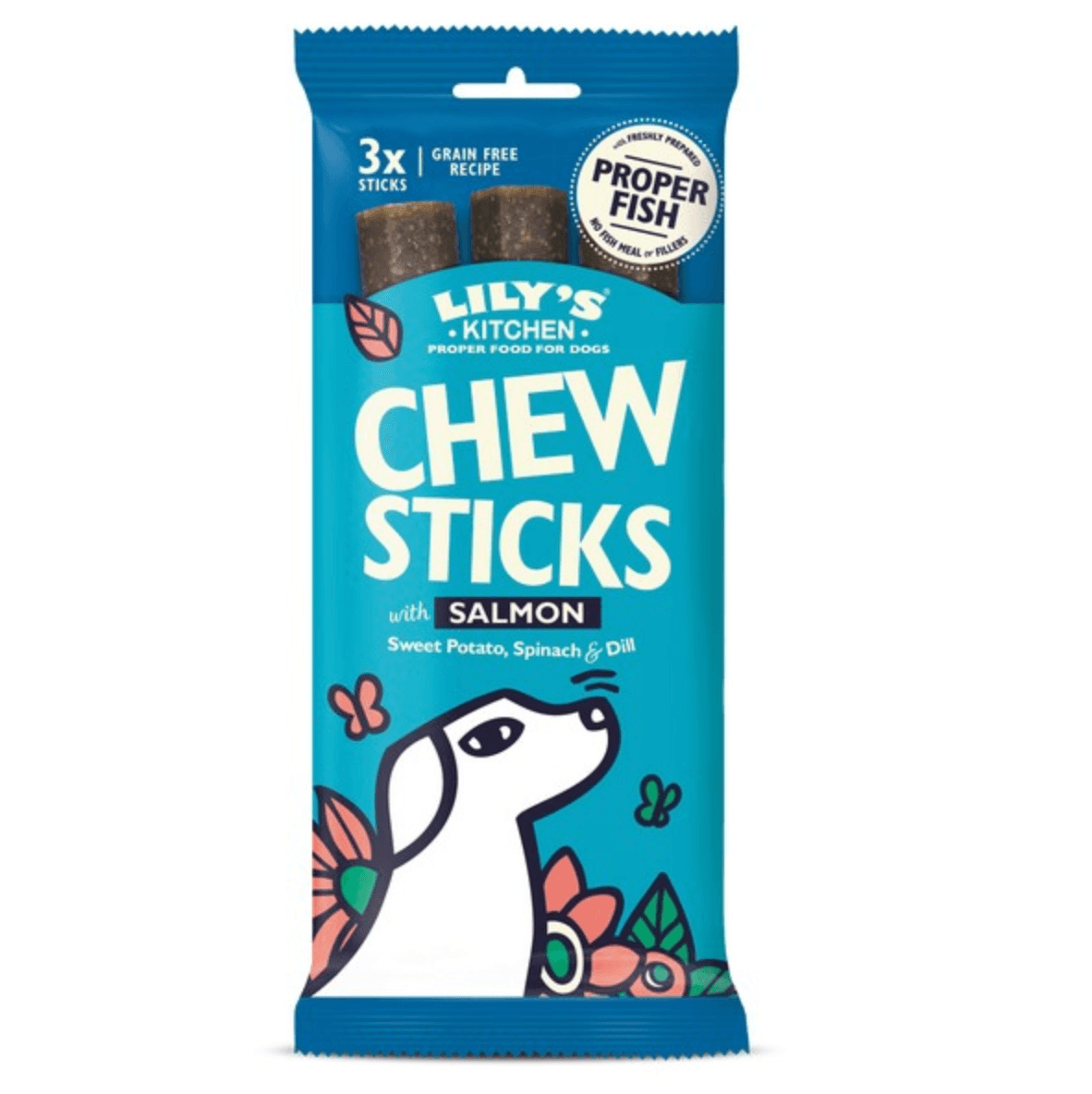 Lily's Kitchen Dog Chew Sticks with Salmon (120g) - Pet's Play Toy Store