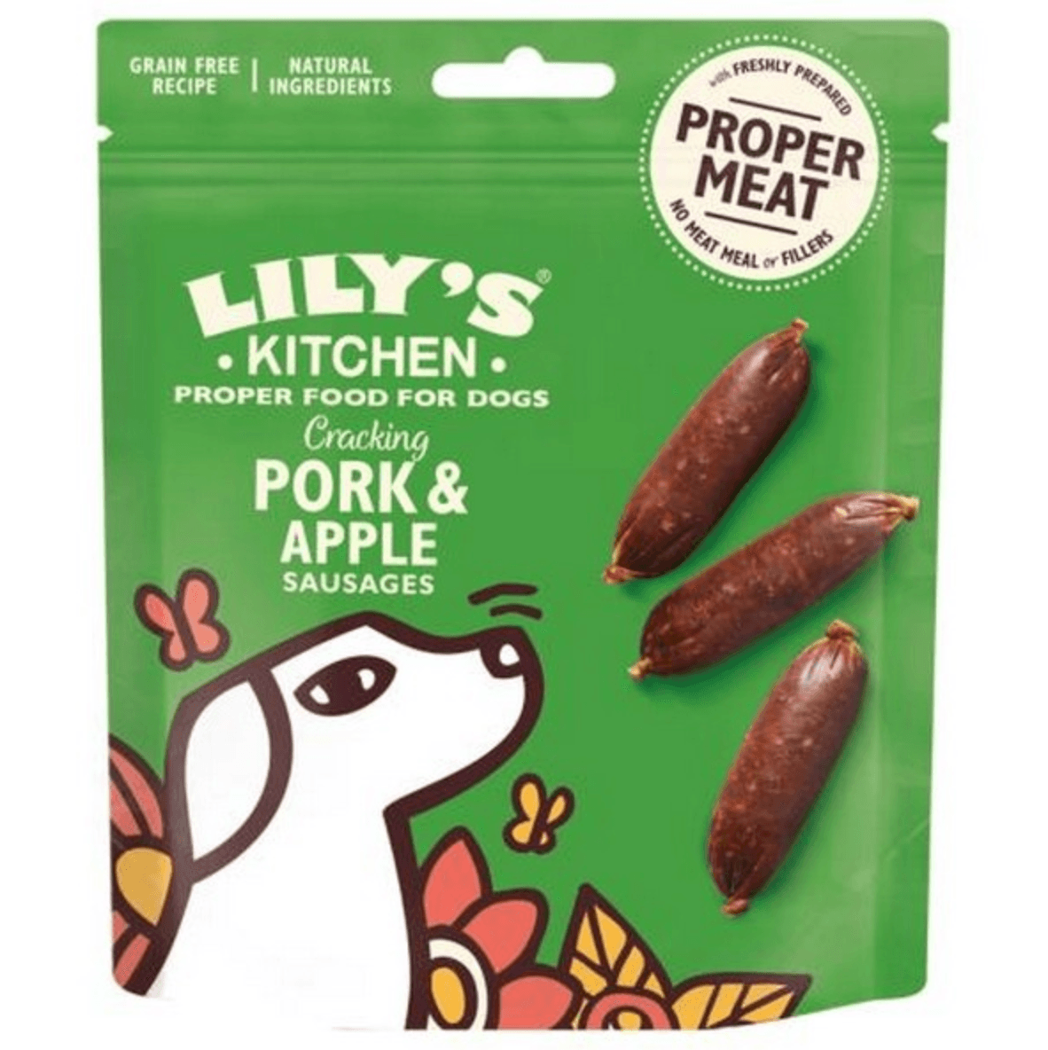 Lilys Kitchen Dog Cracking Pork & Apple Sausages for Dogs (70g) - Pet's Play Toy Store