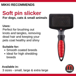 Mikki Soft Pin Slicker for Cats & Dogs (Various Sizes) - Pet's Play Toy Store