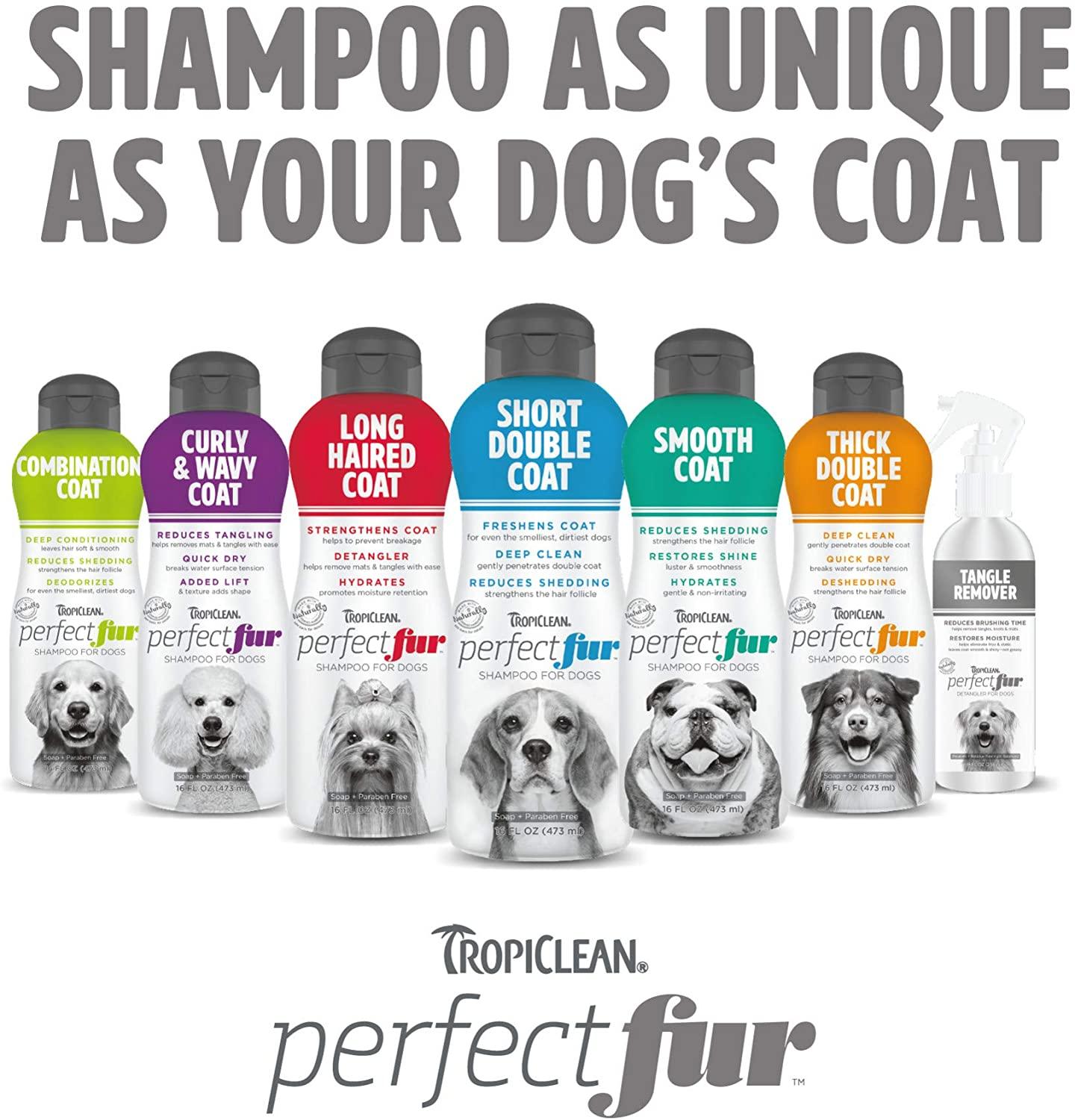 TropiClean Perfect Fur Short Double Coat Shampoo for Dogs (473ml) - Pet's Play Toy Store